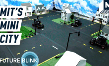 MIT's mini city with small autonomous cars driving around