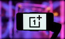 OnePlus logo on phone screen