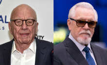 Two side-by-side images, the one on the left showing a bald man with glasses, the one on the right showing a bearded man with sunglasses.