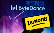 Lemon8 icon displayed on mobile with ByteDance seen on screen, in this photo illustration
