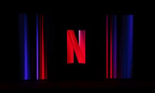 The Netflix logo, the second largest entertainment/media company founded in the United States, being displayed during its Co-CEO Greg Peters keynote during the Mobile World Congress 2023 on March 2, 2023, in Barcelona, Spain.