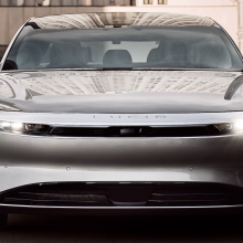 The Lucid Air Touring from the front.