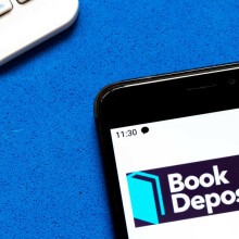 The Book Depository logo seen displayed on a smartphone.