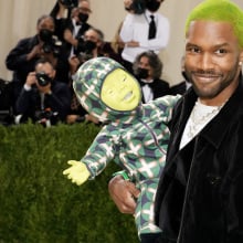 Yes, Frank Ocean's weird green Met Gala fake baby also appeared at Coachella.