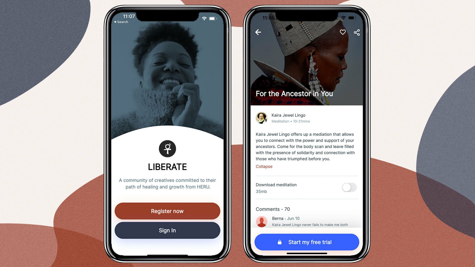 Examples of the Liberate app. 