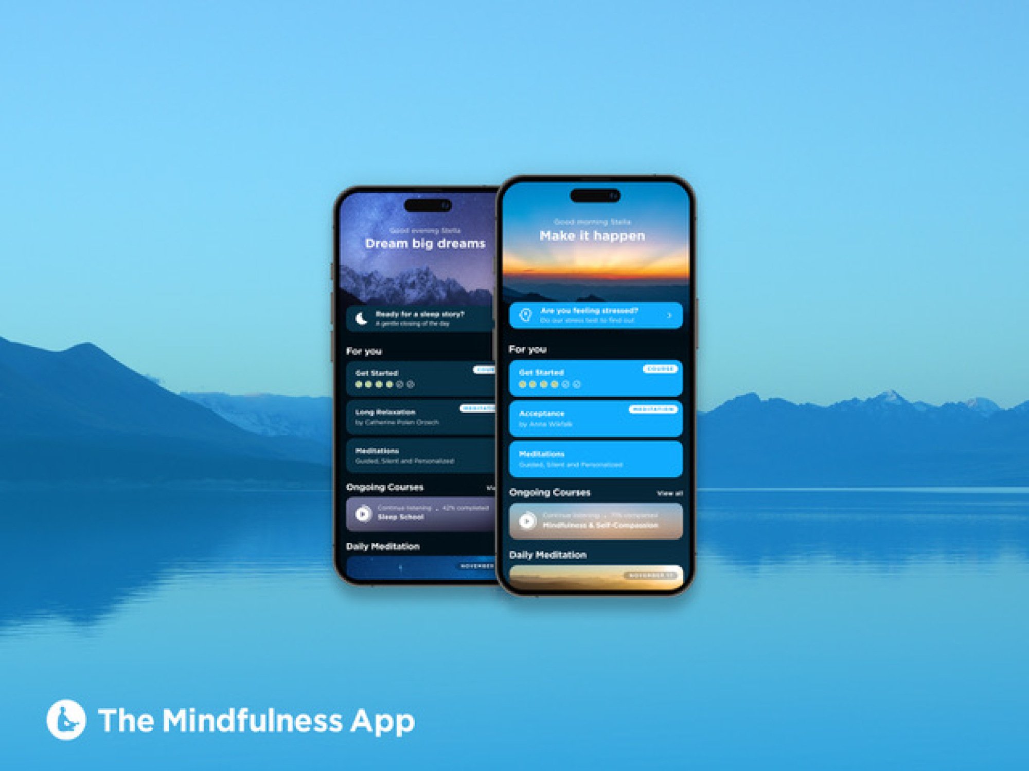 Examples of The Mindfulness App. 
