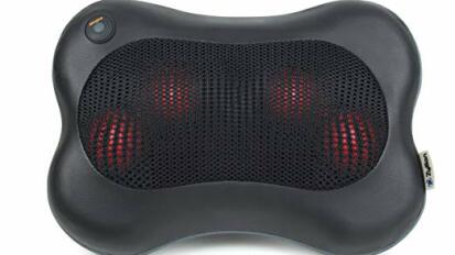 Black neck massager with heated areas