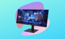 Asus 34-inch ultrawide gaming monitor with video game on display