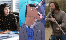 A composite image of characters from Mythic Quest, Bojack Horseman, and The Last of Us.