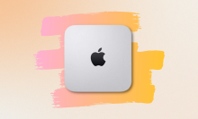 mac mini with colorful pastel background