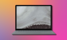 microsoft surface laptop 2 with colorful background