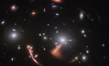 Warped galaxies in deep space.