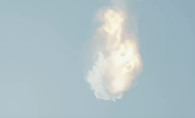 Starship exploding over ocean