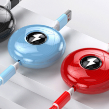 3-in-1 charging cables in black, blue, red, and white