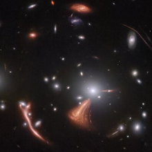 Warped galaxies in deep space.