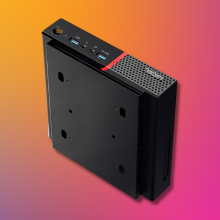 lenovo thinkcentre with colorful background