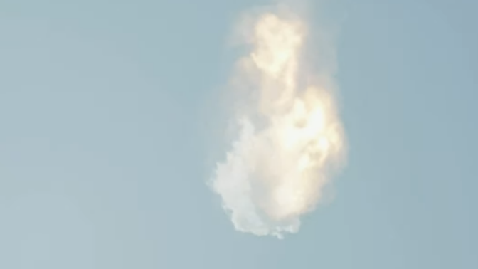 Starship exploding over ocean