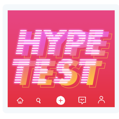 hype test logo red 80s vintage